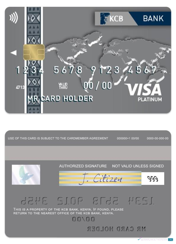 Download Kenya KCB Bank visa platinum card Photoshop template